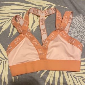 Pink Nike sports bra